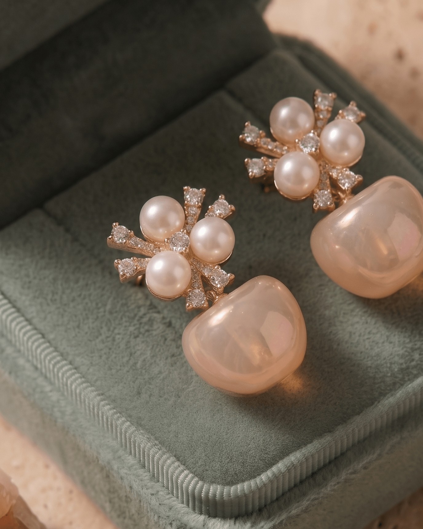 Aurora Pearl Blossom Statement Earrings - Sannu Fashion Store