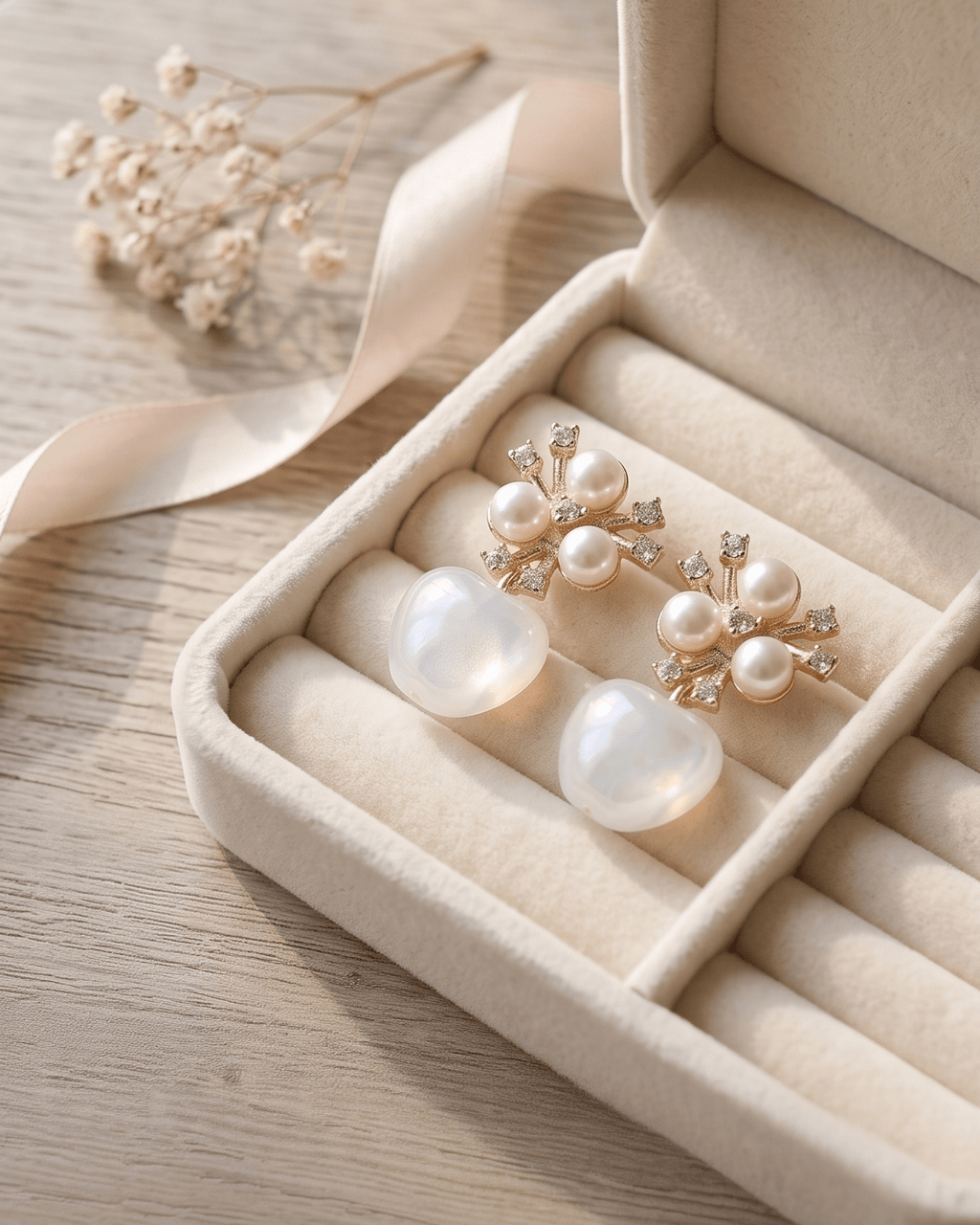 Aurora Pearl Blossom Statement Earrings - Sannu Fashion Store