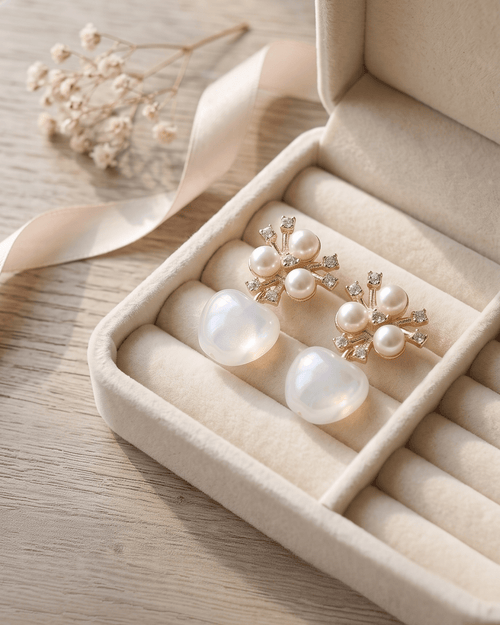 Aurora Pearl Blossom Statement Earrings - Sannu Fashion Store