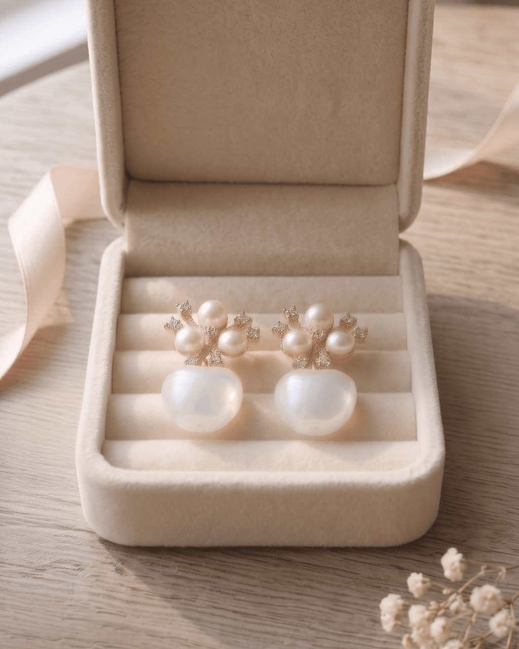 Aurora Pearl Blossom Statement Earrings - Sannu Fashion Store