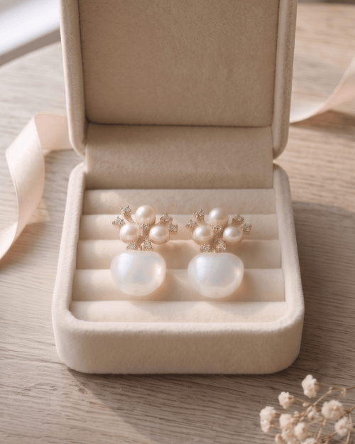 Aurora Pearl Blossom Statement Earrings - Sannu Fashion Store