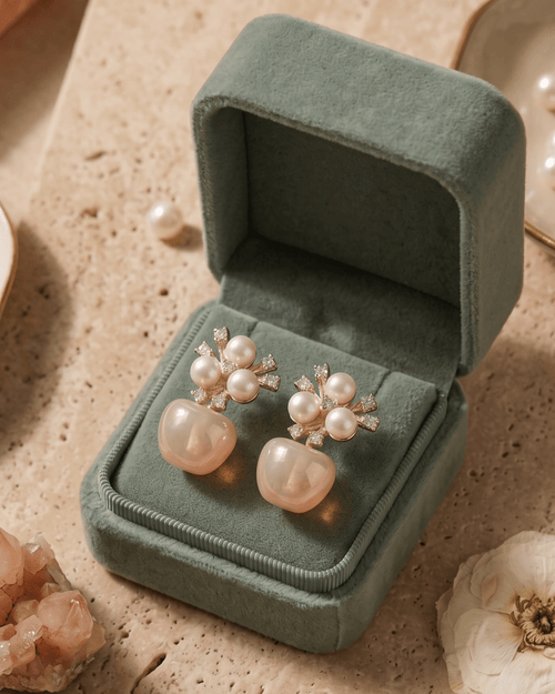 Aurora Pearl Blossom Statement Earrings - Sannu Fashion Store
