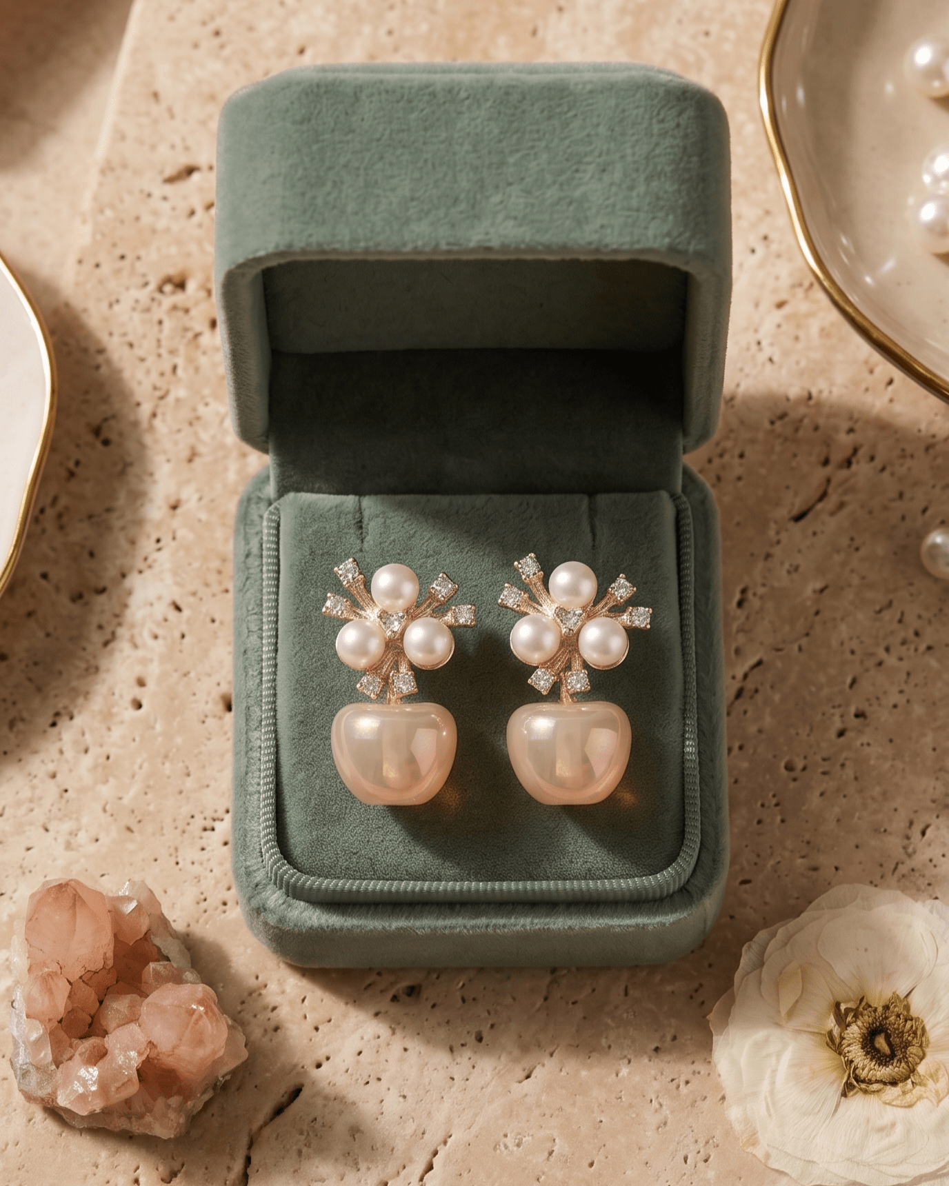 Aurora Pearl Blossom Statement Earrings - Sannu Fashion Store