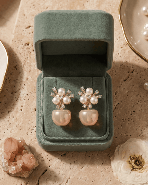 Aurora Pearl Blossom Statement Earrings - Sannu Fashion Store