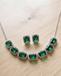 Emerald Luxe Necklace Set with Stud Earrings - Sannu Fashion Store