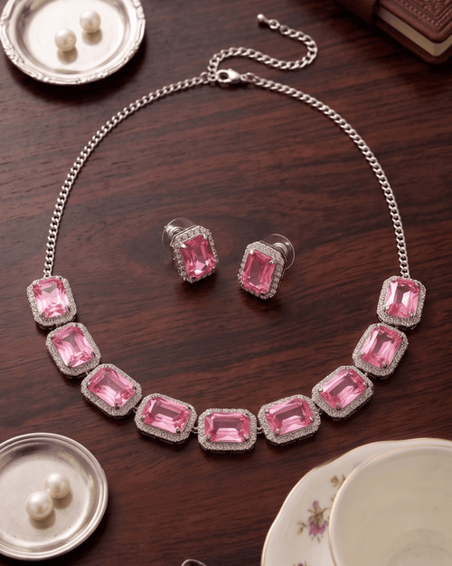 Emerald Luxe Necklace Set with Stud Earrings - Sannu Fashion Store