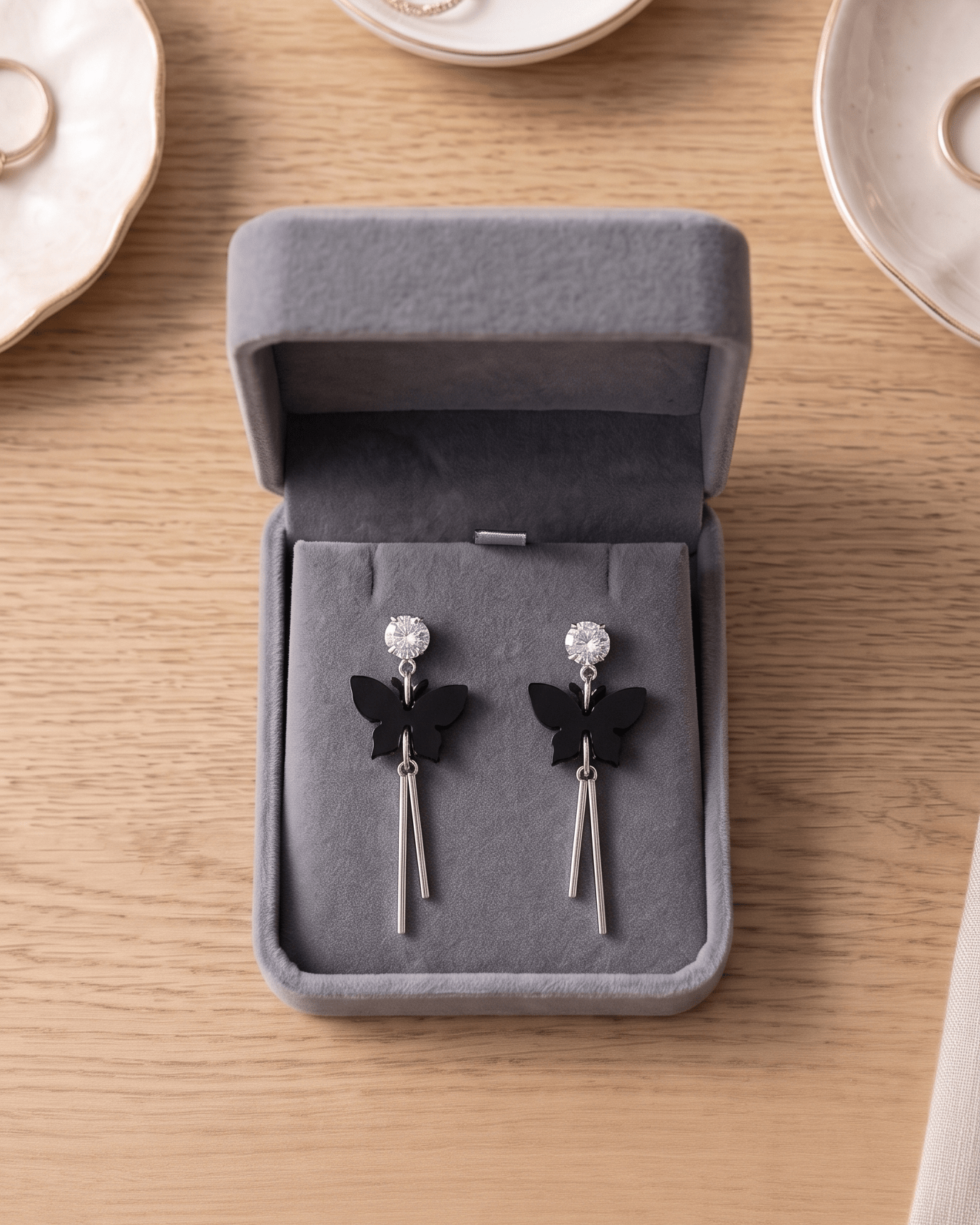 Midnight Butterfly Tassel Drop Earrings - Sannu Fashion Store