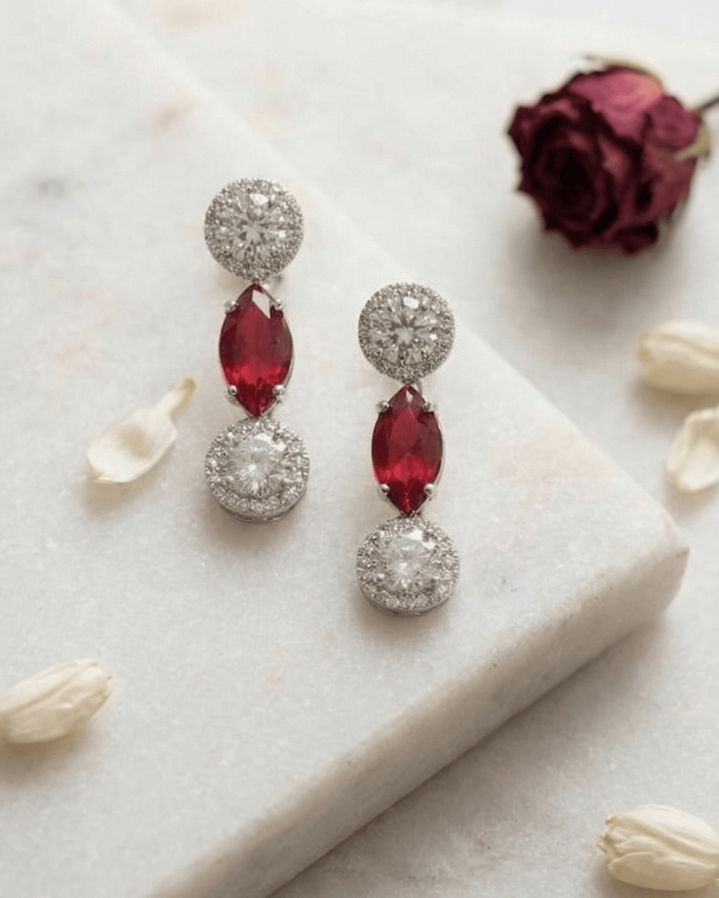 Ruby Elegance Double Layer Necklace Set with Earrings - Sannu Fashion Store