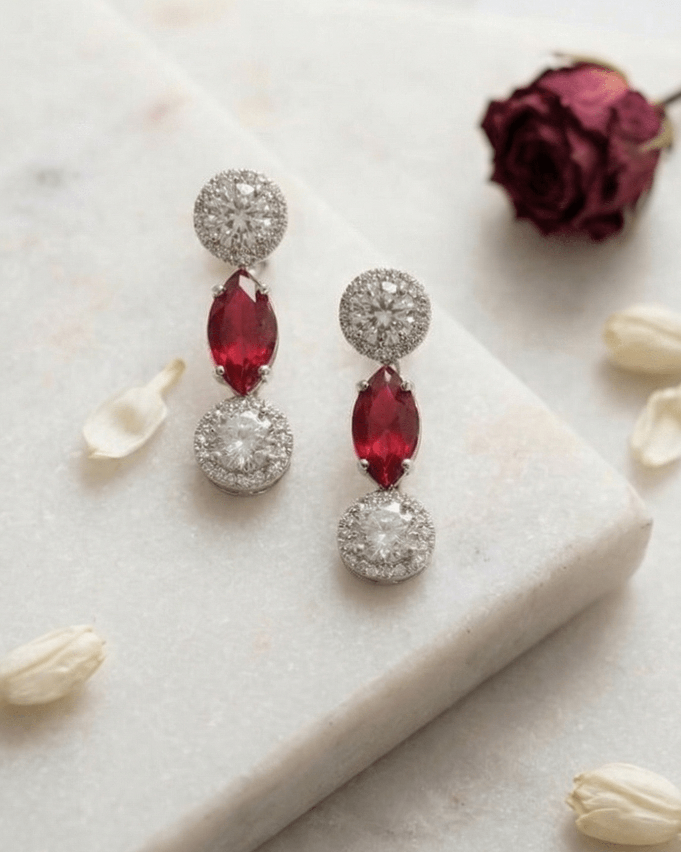 Ruby Elegance Double Layer Necklace Set with Earrings - Sannu Fashion Store