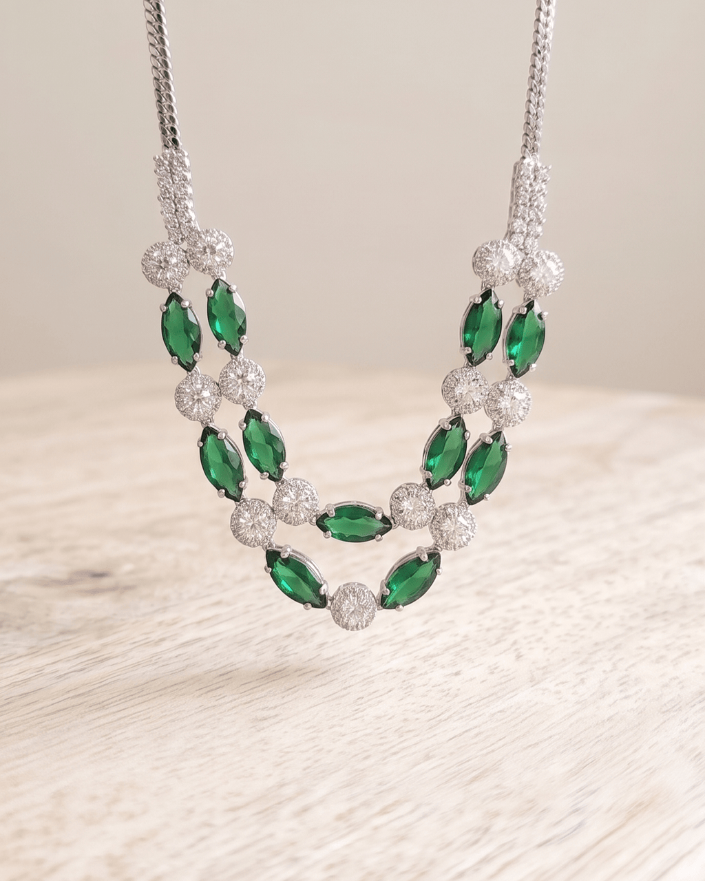Ruby Elegance Double Layer Necklace Set with Earrings - Sannu Fashion Store