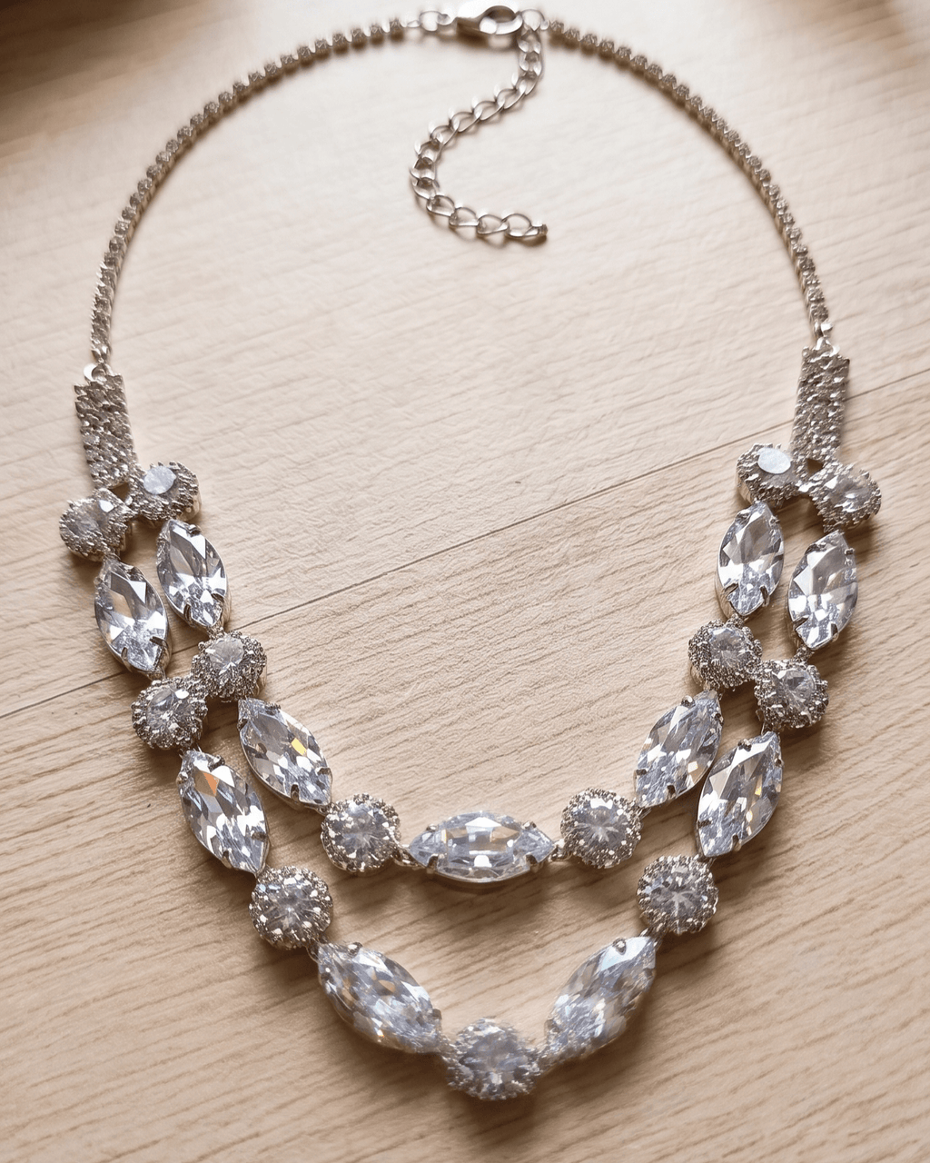 Ruby Elegance Double Layer Necklace Set with Earrings - Sannu Fashion Store