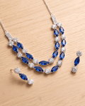 Ruby Elegance Double Layer Necklace Set with Earrings - Sannu Fashion Store