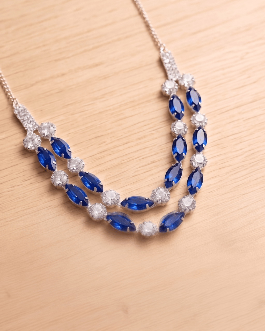 Ruby Elegance Double Layer Necklace Set with Earrings - Sannu Fashion Store