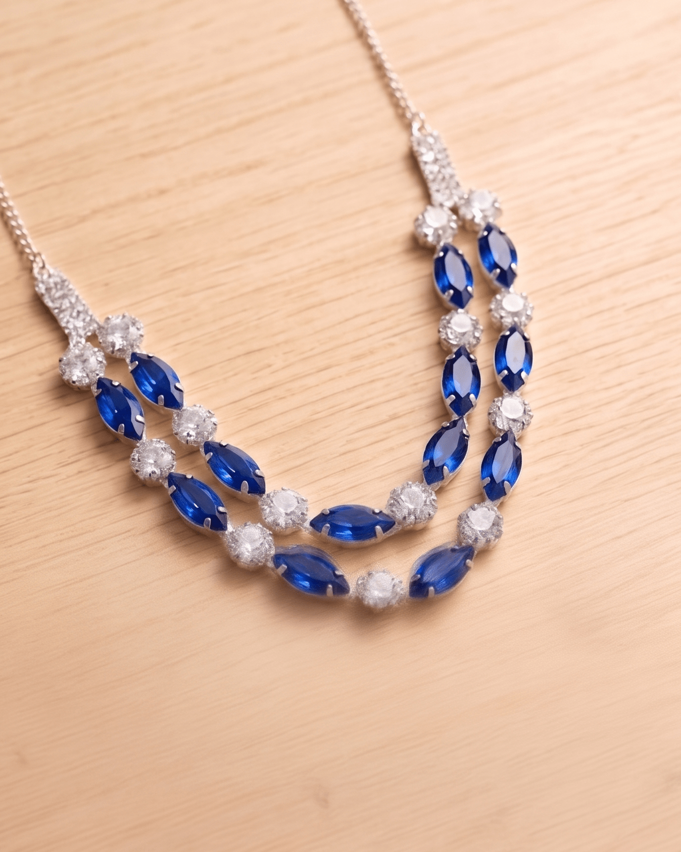 Ruby Elegance Double Layer Necklace Set with Earrings - Sannu Fashion Store
