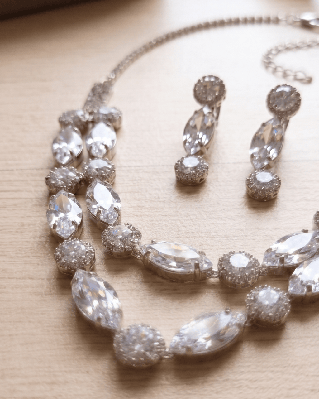 Ruby Elegance Double Layer Necklace Set with Earrings - Sannu Fashion Store