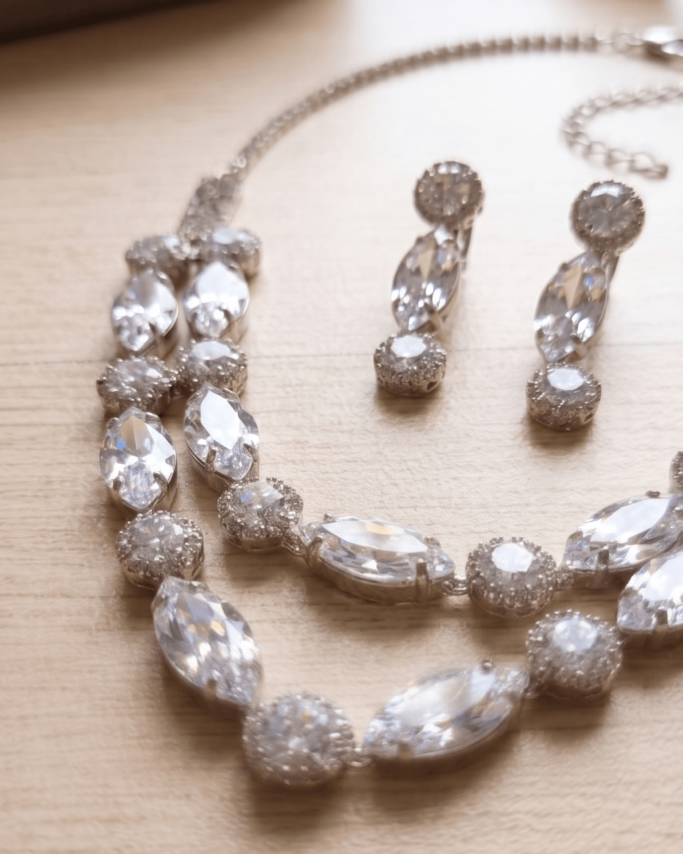 Ruby Elegance Double Layer Necklace Set with Earrings - Sannu Fashion Store