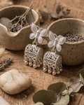 Silver Butterfly Ghungroo Drop Earrings - Sannu Fashion Store